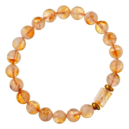 Citrine Tumbler Bracelet for Women Men's Gifts - Protection Healing Crystal Bracelet - 8mm Gemstone Beaded Adjustable